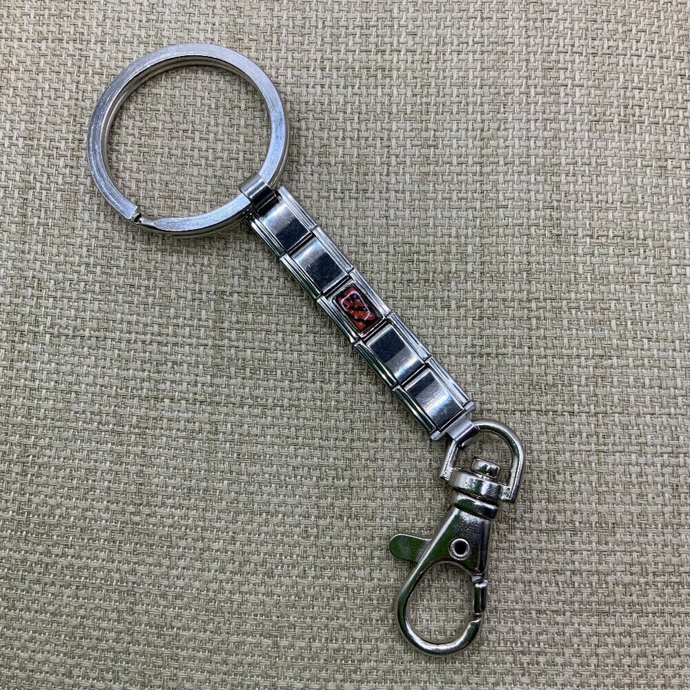 Stainless Steel Bally Total Fitness Charm 9mm Key Chain